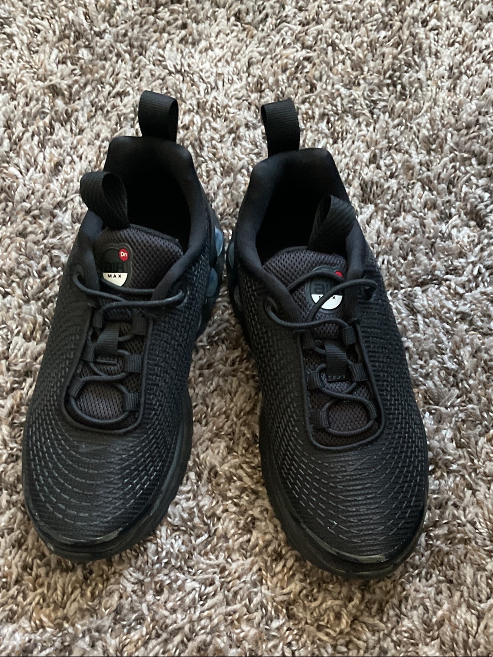 Black Athletic Sneakers with Air Max Detail